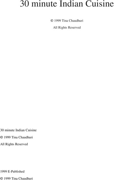 Product picture 30 minute Indian Cuisine